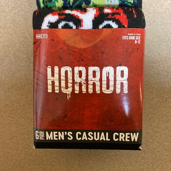 Horror Themed Men's Casual Crew Socks - Picture 2 of 8